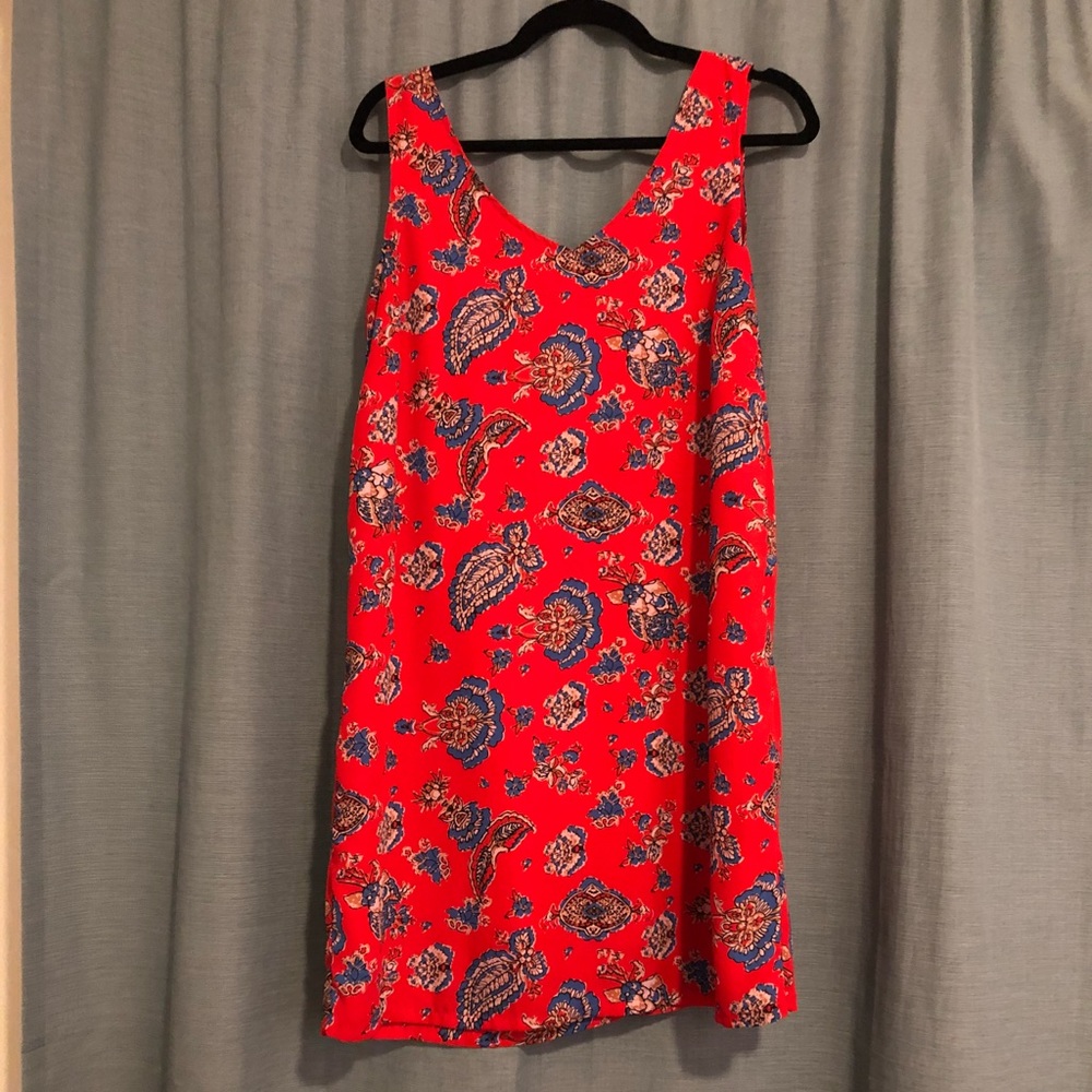 Red Floral Sleeveless Dress (Warn ONCE)!